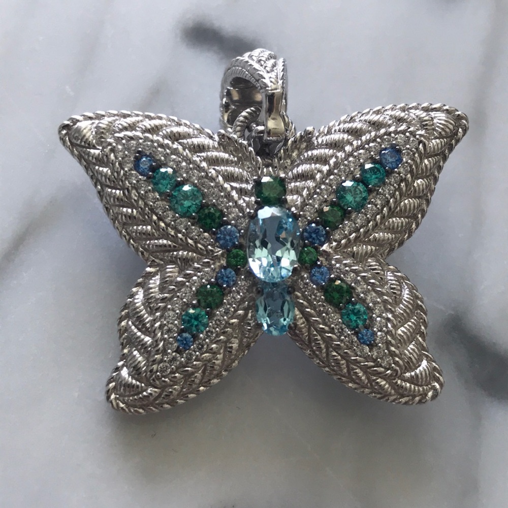 Judith Ripka Enhancer & Pin (NEW) - Picture 1 of 4